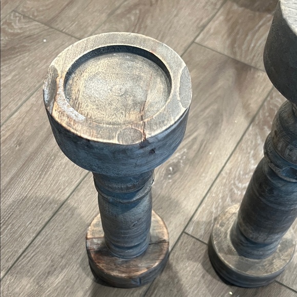 Rustic Wooden Candle Holders - Picture 2 of 8